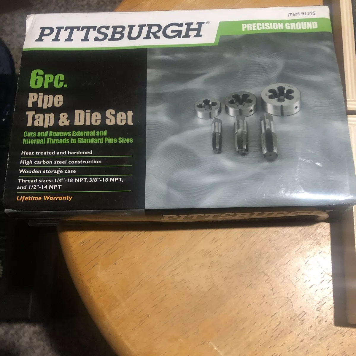 Pittsburgh pipe tap & die set on sale 6 pc