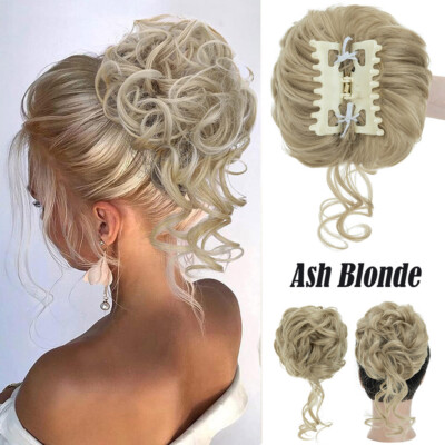 Thick Messy Hair Bun Pieces Tousled Claw-Clip Hair Extension Natural as Human US