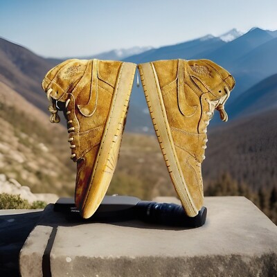 AIR JORDAN 1 RETRO HIGH SNEAKERS WHEAT/GOLDEN-HARVEST GUM MENS