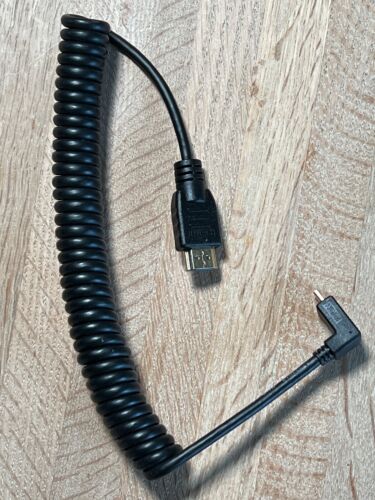 Atomos 11.81"/30cm Coiled Right Angled Micro HDMI to Straight Full HDMI Cable - Afbeelding 1 van 1