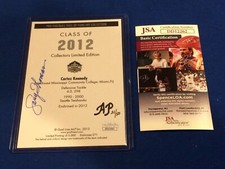 Gary Thomas Auto Cortez Kennedy Goal Line Art Artist Proof Card AP 21/50 JSA