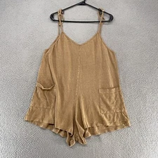 Jungmaven Hemp Romper Womens Medium Organic Cotton Sespe Beachy Relaxed Brown