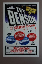 IVY BENSON & her girl band Concert Tour Poster 1949 The Canteen--