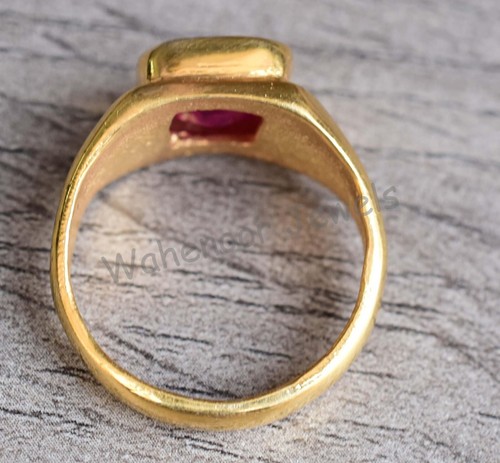 Natural Red Ruby Asscher 925 Sterling Silver Ring Vintage Look For Men Certified - Picture 11 of 11