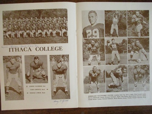 1946 ITHACA College Football Program(25 Sig(w/BUCKY FREEMAN/PETE HATCH/BEN LIGHT - Picture 6 of 17