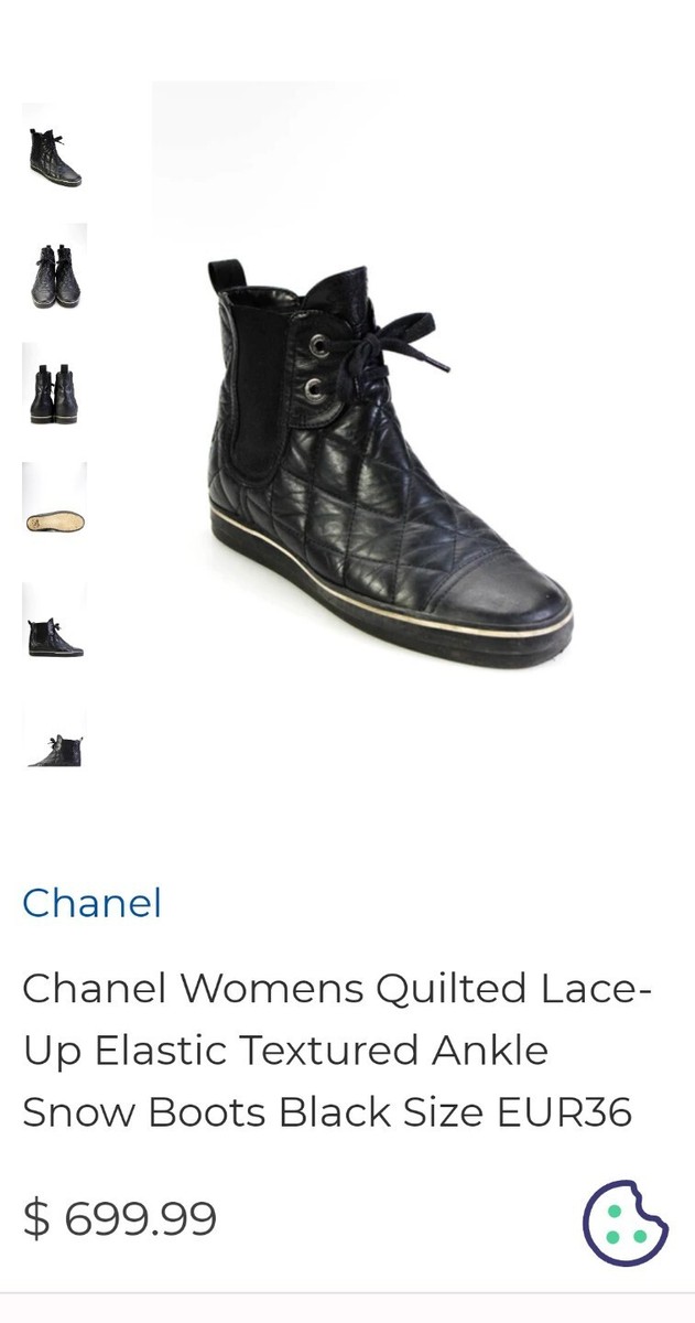 Chanel Diamond Quilted Ankle Boot Sneaker Shoe Style Lamb