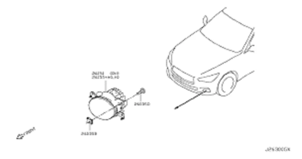 Conjunto de faros antiniebla originales Nissan Infiniti Q50 PASAJERO DERECHO ☆ 26150-8990C Foto 4 de 4