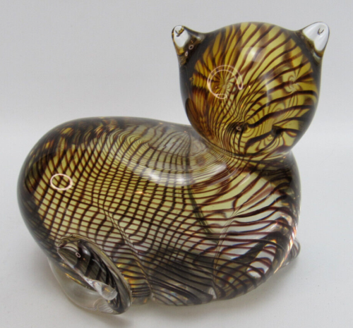 LENOX Blown Glass TAWNY TIGRESS Art Glass Cat Collection Figurine - Picture 1 of 10
