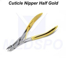 Podiatry Cuticle Nipper Half Gold Nail Trimmer Manicure Pedicure Clipper CE