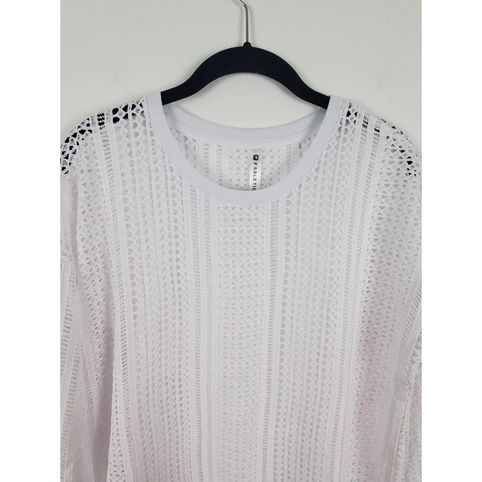 fabletics long sleeve sheer crew neck casual shirt
