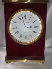 Chambers Desk/Mantel Clock Cherrywood,Brass Appearance, Classy and Elegant!
