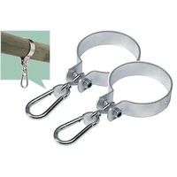 2 St. Schaukelhaken 12 Cm Schaukelschelle Mit Karabiner Rund Ø 120 Mm Rundholz