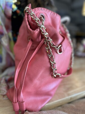 TORY BURCH salmon Leather Chain Tote Bag Women good 10005416/10-16