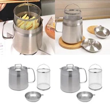 Stainless Steel Deep Fryer Pot, French Fries Fryer Pot, Nonstick Small Deep Pot