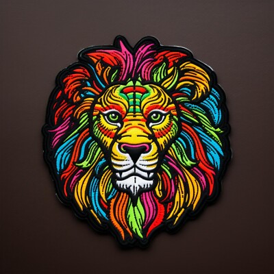 Lion Patch Iron-on Applique For Clothing, Wild Animal Badge, Roaring, Nature