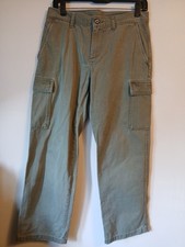 Vtg 90s Ralph Lauren Pants Womens 2 Khaki Green W/Cargo Pockets, Preowned, VGC