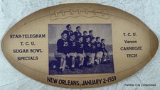 1939 Sugar Bowl Football Menu TCU v Carnegie Tech Davey O'Brien New Orleans