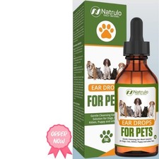 Natural Ear Cleaner for Dogs, Cats, Kitten, Puppy  Gentle Cleansing Ear Wash new