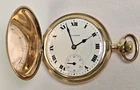 Antique 1897 Waltham Full Hunter Pocket Watch Roman Dial Polished Gold Working