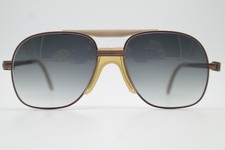 Vintage Sunglasses Zeiss 1197 7036 AF7 Bronze Beige Oval