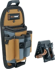 7-Pocket Technician Pouch-Small Tool Belt Pouch with Belt Clip,Clip on Larger