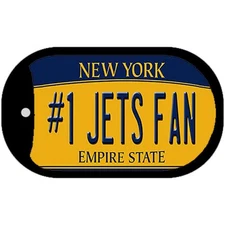 Numbers 1 Jets Fan Novelty Metal Dog Tag Necklace 2" x 1"