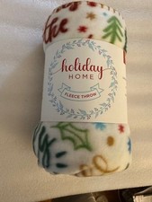 Holiday Home Christmas Plush Throw Blanket 50"x60" Soft  Cozy NEW in orig. pkg