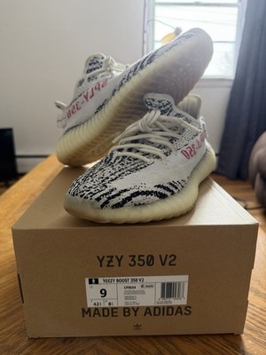 adidas Yeezy Boost 350 V2 Men's Sneakers Zebra White/Black Size 9