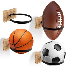 4 Pcs Wall Mount Basketball Holders, Ball Storage Display Stand for Boys Spor...