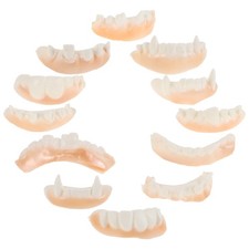 12 Pcs Scary Halloween Teeth Fangs Dentures for Costume Theme Party
