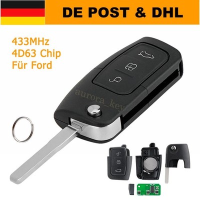 433Mhz Funk Schlüssel Fernbedienung 4D63 Für Ford Fiesta Focus Galaxy Mondeo