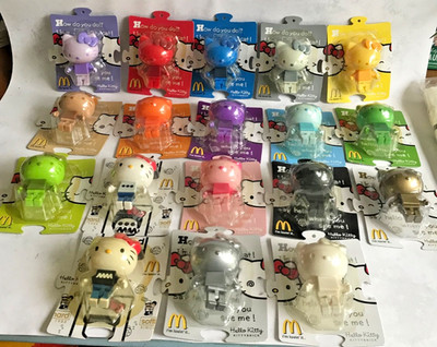 Hong Kong McDonalds 2006 Hello Kitty Kittybrick Hard Soft Full Set 18 + Tragetasche
