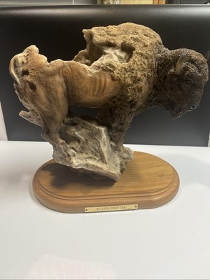 Large Plains Drifter Sculpture 104/2500 Signed On Bottom See Pics. Bison/Buffalo