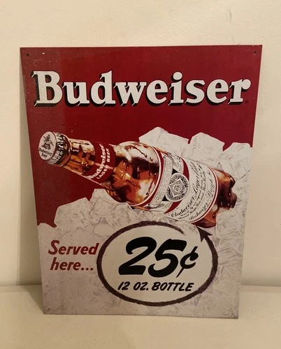 Budweiser Beer Vintage Style Tin Metal Bar Sign Poster Man Cave Collectible New