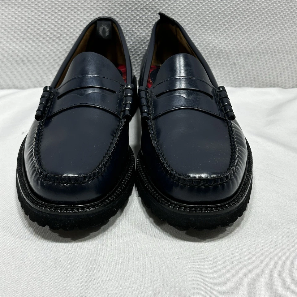 Zapatos Weejuns GH Bass & Co para Hombres Talla 10.5 E Cuero Azul Penny Mocasines Suela de Taco Foto 2 de 4