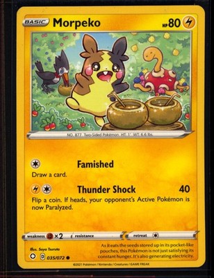 2021 Pokemon Card Shining Fates Morpeko 35/72 Non-Holo TCG Pokemon 0102#216
