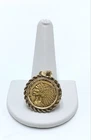 14K Gold Bezel US $5 Indian Head Gold Coin Pendant Rope Frame 11.42g