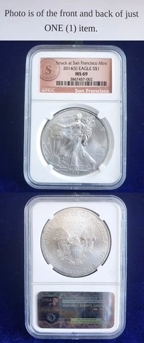USA 2014 (S) $1 American Silver Eagle NGC MS69 Rare Label