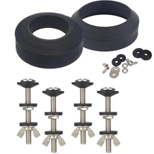 Universal Toilet Tank to Bowl Gasket & Tank to Bowl Bolts, 2 Kind Gasket and 4 P