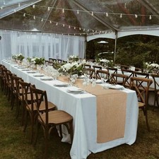 100 Natural Jute Rustic Burlap Table Runner - 12" Wide x 120" Long - Perfect...