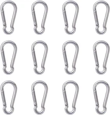 12 Pcs Small Carabiner Clip - Stainless Steel Spring Snap Hook for Bird Feede...
