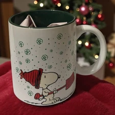 Peanuts Snoopy Woodstock Christmas Knit Mug Let it Snow