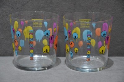   2x Beavertown LIMITED ''Dripping'' Skull Half Pint Bierglas 10oz NEU CE M24