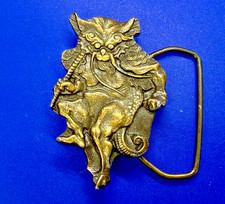 Gremlin Demon Mythical Creature VTG 1974 Belt Buckle by Bergamot Brass Works M-6
