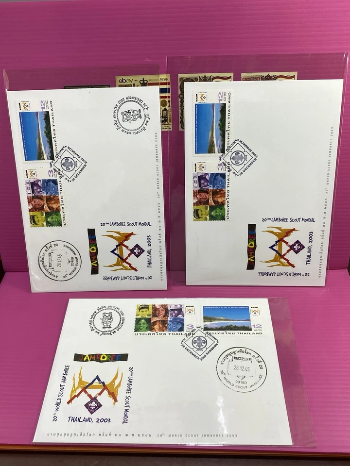 Thailand 3 FDC 20th World Scout Jamboree 2003 Commemorative Stamp Free shipping - Image 3 of 4