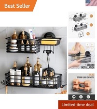 Shower Caddy Suction Cup, 2 Pack Shower Shelves for Inside Shower with Hooks ...