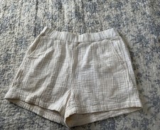 Madewell Women's Medium 100 Cotton Ivory Shorts w/ Elastic Waist  Pockets