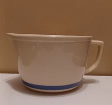 Friendship Pottery 2 QT Batter Bowl Blue Stripe Roseville Ohio Farmhouse USA