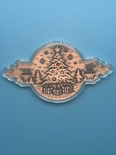 100 Grams  Copper “and To All A Good Night” Christmas Holiday bullion