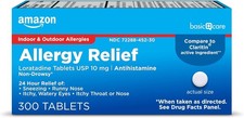 Amazon Basic Care Allergy Relief Loratadine Tablets 10 mg, 24-Hour Non-Drowsy An